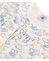 Petit Bateau Set Pigiama - Maglia/Pantalone Corto - Bianco -  Arcobaleni - Cotone Organico Pigiami
