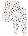 Petit Bateau Set Pigiama - Maglia/Pantalone - Cuori Blu - 100% Cotone Bio Pigiami
