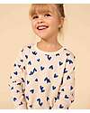 Petit Bateau Set Pigiama - Maglia/Pantalone - Cuori Blu - 100% Cotone Bio Pigiami