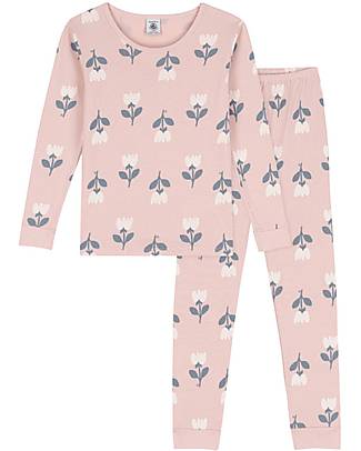 Petit Bateau Set Pigiama - Maglia/Pantalone - Fiori - 100% Cotone Organico Pigiami
