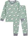 Petit Bateau Set Pigiama - Maglia/Pantalone - Orsi Polari - Verde Salvia - 100% Cotone Felpato Pigiami