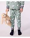 Petit Bateau Set Pigiama - Maglia/Pantalone - Orsi Polari - Verde Salvia - 100% Cotone Felpato Pigiami