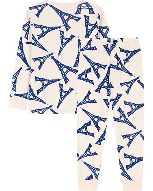 Pigiama Bambino Fantasia Parigi In Cotone MARSHMALLOW/MULTICO | Petit - Foto 3