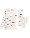 Petit Bateau Set Pigiama - Maglia/Pantalone - Pinguini - Bianco Latte - 100% Cotone Felpato Pigiami