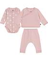 Petit Bateau Set regalo Nascita - Cardigan, Body e Pantaloni - Rosa - 100% Cotone Completi e Set