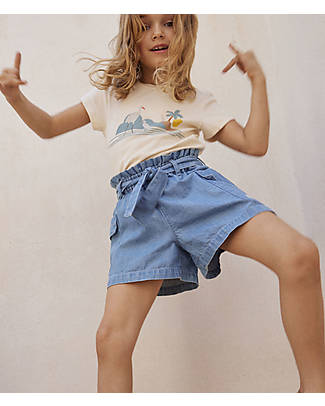 Petit Bateau Shorts Svasati - in Denim - Cotone Organico Pantaloni Corti