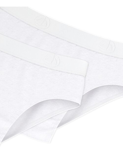 Petit Bateau Slip - Pacco da 2 - Bianco - 100% Cotone Bio Slip
