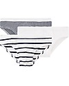 Petit Bateau Slip - Pacco da 3 - Bianco e Nero - 100% Cotone Slip