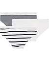 Petit Bateau Slip - Pacco da 3 - Bianco e Nero - 100% Cotone Slip