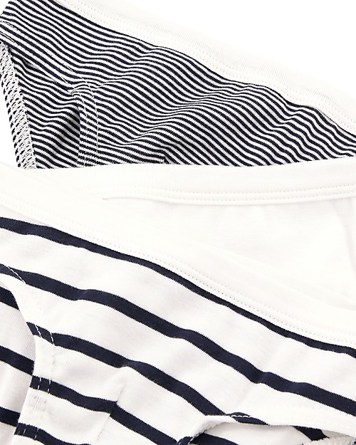 Petit Bateau Slip - Pacco da 3 - Bianco e Nero - 100% Cotone Slip