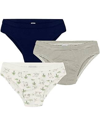 Petit Bateau Slip - Pacco da 3 - Dromedari/Millerighe/Bianco - 100% Cotone Slip