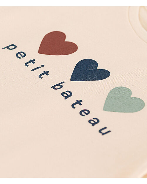 Petit Bateau T-shirt in jersey Leggero - Cuori - Bianco Avalanche T-shirt