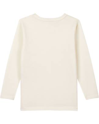 Petit Bateau T-Shirt Manica Lunga - Ecru- Lana e Cotone Maglie Manica Lunga