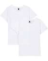Petit Bateau T-Shirt - Pacco da 2 - Bianco - Finiture Picot - 100% Cotone Bio T-shirt