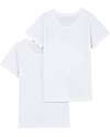 Petit Bateau T-Shirt - Pacco da 2 - Bianco - Finiture Picot - 100% Cotone Bio T-shirt