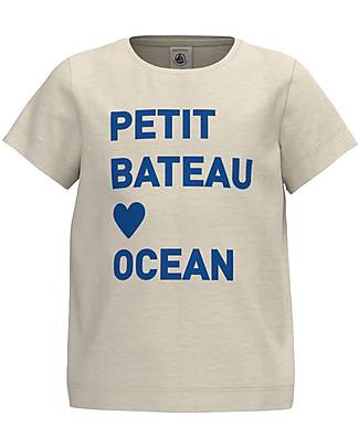 Petit Bateau T-Shirt - Petit Bateau Ocean - Bianco - Cotone Organico T-shirt