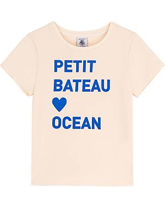 Petit Bateau T-Shirt - Petit Bateau Ocean - Panna - Cotone Organico T-shirt