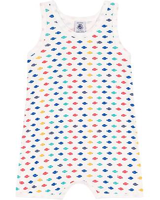 Petit Bateau Tutina Corta a Costine - Animali Marini - 100% Cotone Bio Tutine Corte