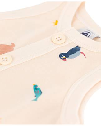 Petit Bateau Tutina Corta - Beige - Animali del Mare - Cotone Organico Tutine Corte