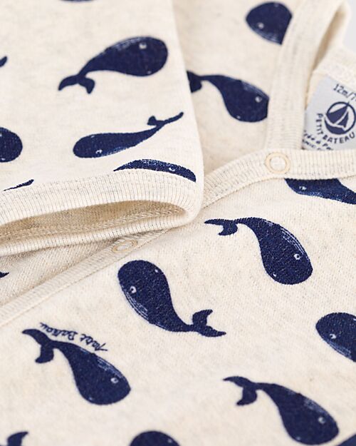 Petit Bateau Tutina Intera in Ciniglia - Balene Marine - Morbidezza Estrema! Tutine Lunghe