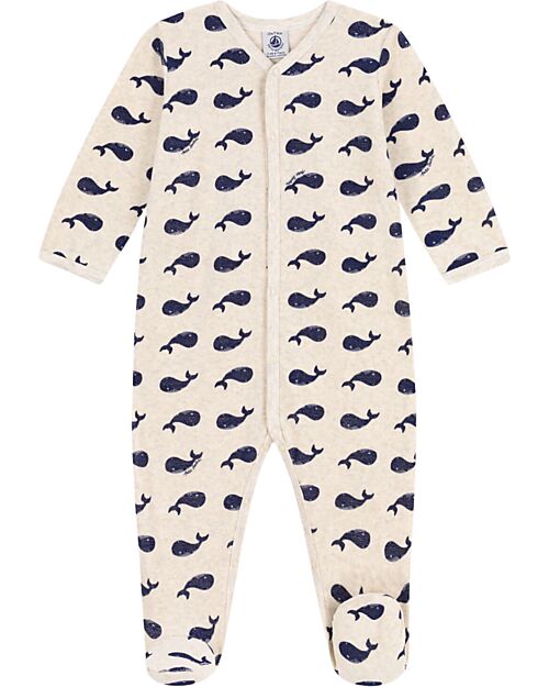 Petit Bateau Tutina Intera in Ciniglia - Balene Marine - Morbidezza Estrema! Tutine Lunghe