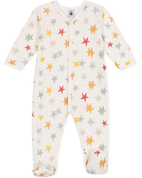 Petit Bateau Tutina Intera in Ciniglia - Bianca - Stelle - Morbidezza Estrema! Tutine Lunghe