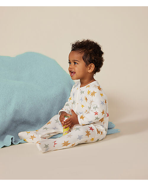 Petit Bateau Tutina Intera in Ciniglia - Bianca - Stelle - Morbidezza Estrema! Tutine Lunghe