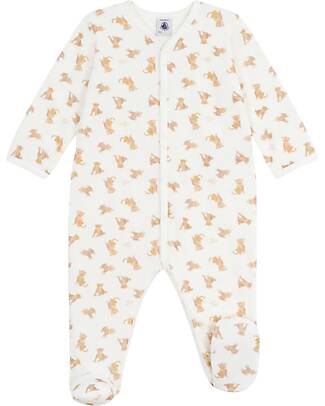 Petit Bateau Tutina Intera in Ciniglia - Bianco - Leopardi - Morbidezza Estrema! Tutine Lunghe