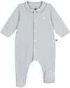 Petit Bateau Tutina Intera in Ciniglia con Colletto - Grigio - 100% Cotone Tutine Lunghe