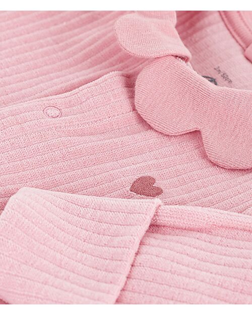 Petit Bateau Tutina Intera in Ciniglia con Colletto - Rosa - 100% Cotone Tutine Lunghe