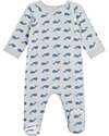 Petit Bateau Tutina Intera in Ciniglia con Zip - Balene - 100% Cotone Tutine Lunghe