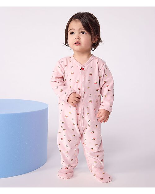 Petit Bateau Tutina Intera in Ciniglia - Rosa - Fiori - Morbidezza Estrema! Tutine Lunghe