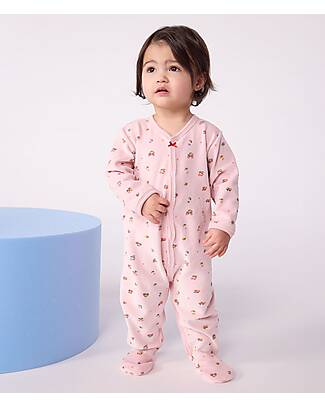 Petit Bateau Tutina Intera in Ciniglia - Rosa - Fiori - Morbidezza Estrema! Tutine Lunghe