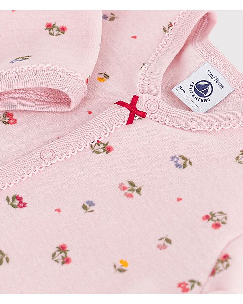 Petit Bateau Tutina Intera in Ciniglia - Rosa - Fiori - Morbidezza Estrema! Tutine Lunghe