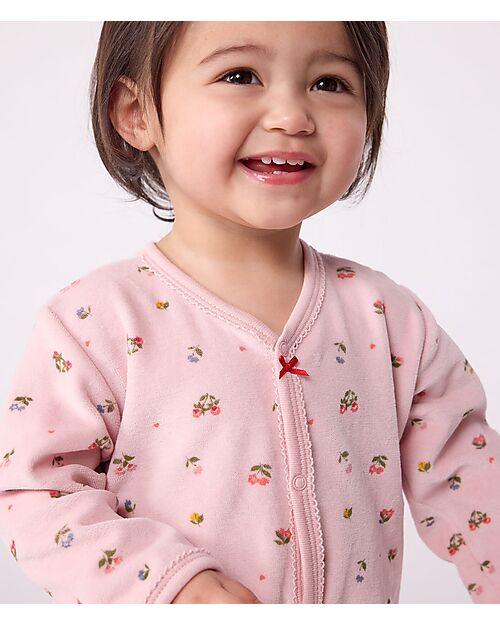 Petit Bateau Tutina Intera in Ciniglia - Rosa - Fiori - Morbidezza Estrema! Tutine Lunghe