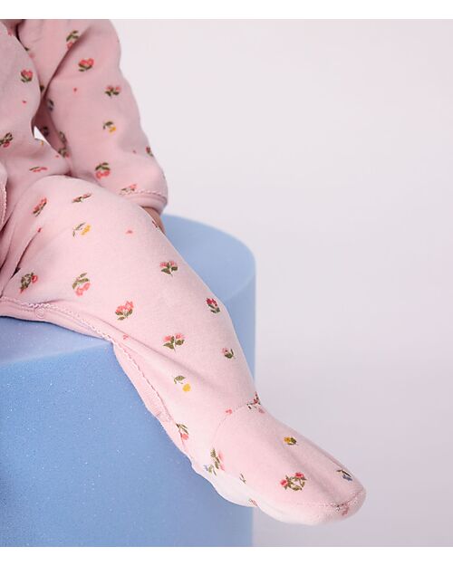 Petit Bateau Tutina Intera in Ciniglia - Rosa - Fiori - Morbidezza Estrema! Tutine Lunghe