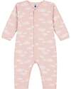 Petit Bateau Tutina Intera Manica Lunga - Senza Piedini - Nuvole - Rosa - 100% Cotone Bio Tutine Lunghe