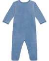 Petit Bateau Tutina Intera Maniche Lunghe in Ciniglia - Azzurro - 100% Cotone Tutine Lunghe