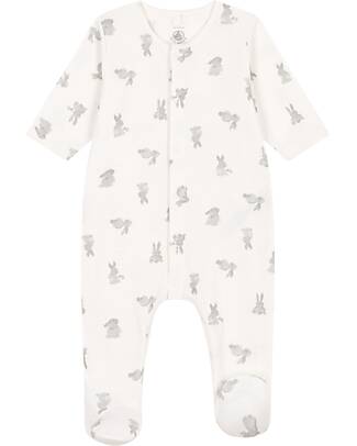 Petit Bateau Tutina/Pigiama - Animals - Crema - 100% Cotone Bio unisex  (bambini)