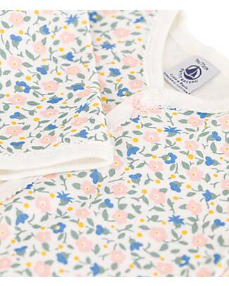 Petit Bateau Tutina/Pigiama Intera Manica Lunga - Fiori - 100% Cotone Bio Tutine Lunghe