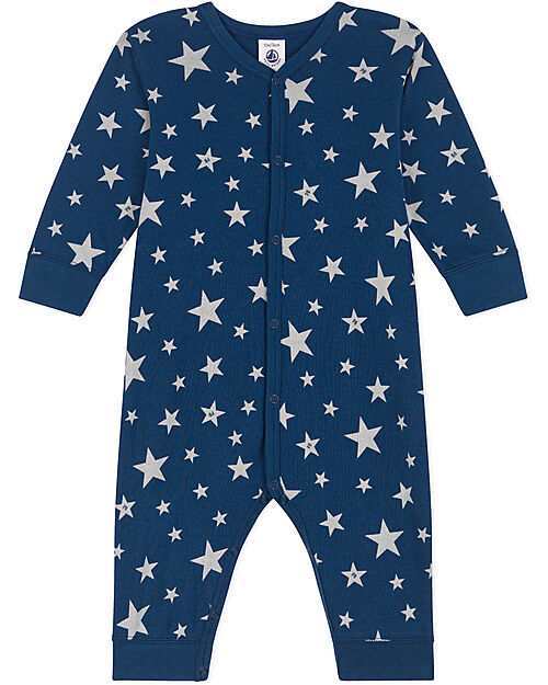 Petit Bateau Tutina/Pigiama - Stelle - Blu - 100% Cotone Bio Pigiami