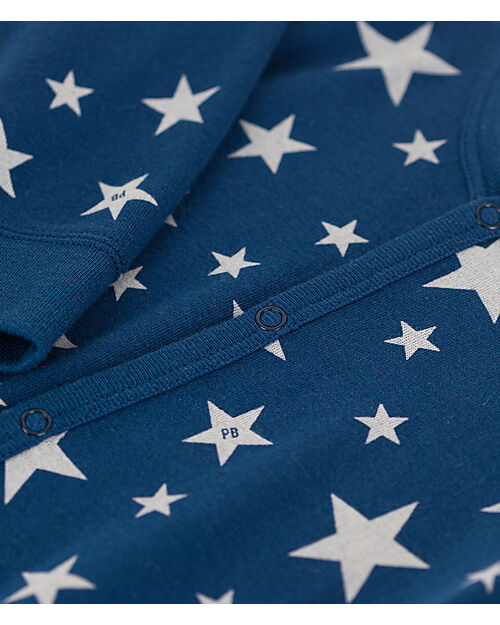 Petit Bateau Tutina/Pigiama - Stelle - Blu - 100% Cotone Bio Pigiami