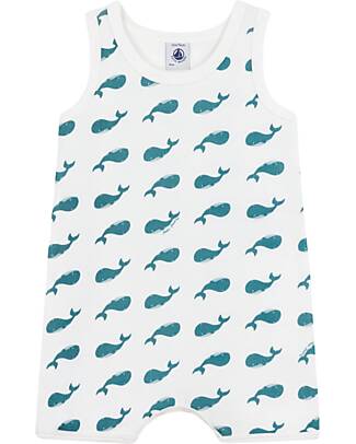 Petit Bateau Tutina Senza Piedi Notte - 100% Cotone - Balene Tutine Corte