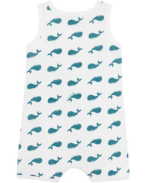 Petit Bateau Tutina Senza Piedi Notte - 100% Cotone - Balene Tutine Corte