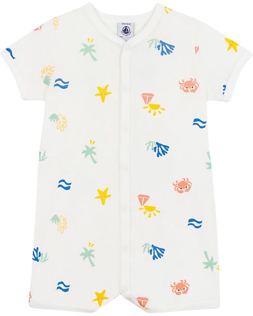 Petit Bateau Tutina Senza Piedi Notte - 100% Cotone - Mare Tutine Corte