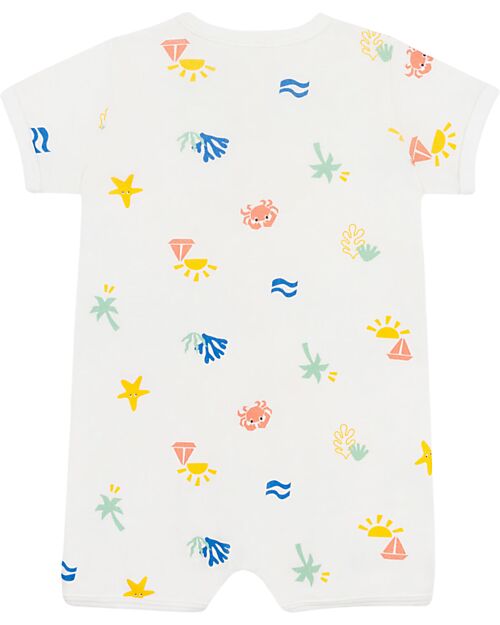 Petit Bateau Tutina Senza Piedi Notte - 100% Cotone - Mare Tutine Corte