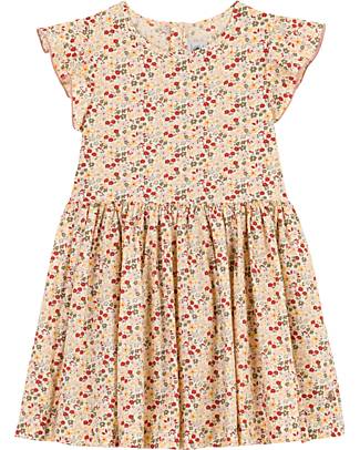 Petit Bateau Vestito Floreale con Volant - 100% Cotone Vestiti_