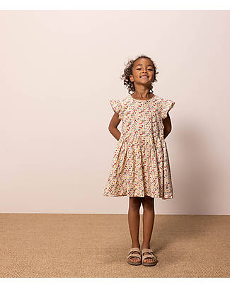 Petit Bateau Vestito Floreale con Volant - 100% Cotone Vestiti_