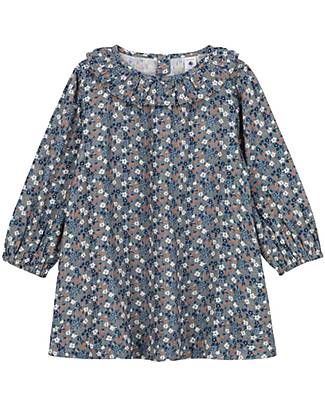 Petit Bateau Vestito in Mussola - Fantasia Floreale - 100% Cotone Organico Vestiti_