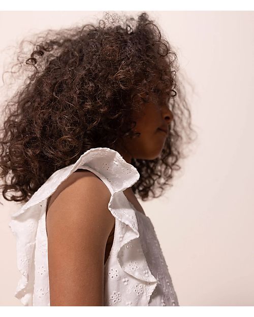 Petit Bateau Vestito in Pizzo Sangallo - Bianco - 100% Cotone Vestiti_